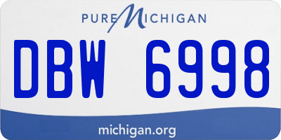 MI license plate DBW6998