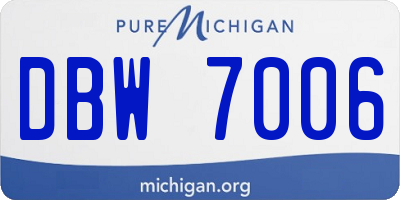 MI license plate DBW7006