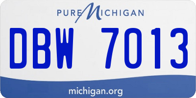 MI license plate DBW7013