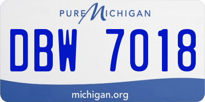 MI license plate DBW7018