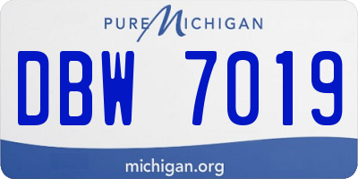 MI license plate DBW7019