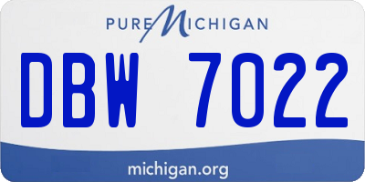 MI license plate DBW7022
