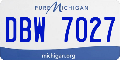 MI license plate DBW7027
