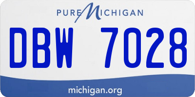 MI license plate DBW7028