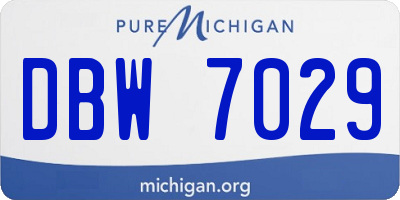 MI license plate DBW7029