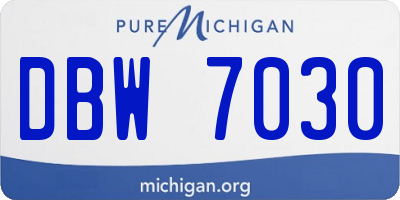 MI license plate DBW7030