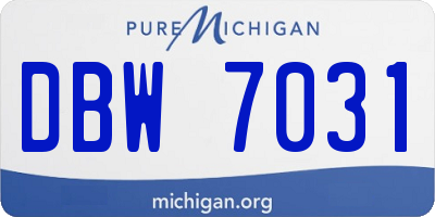 MI license plate DBW7031