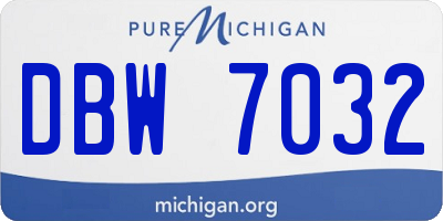 MI license plate DBW7032