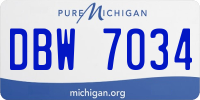 MI license plate DBW7034