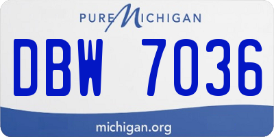 MI license plate DBW7036