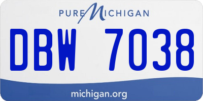 MI license plate DBW7038