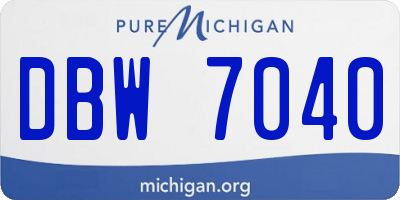MI license plate DBW7040