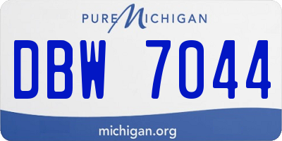 MI license plate DBW7044