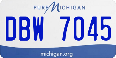 MI license plate DBW7045