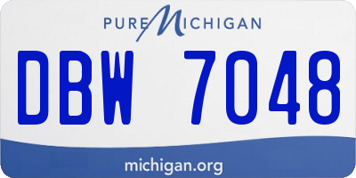 MI license plate DBW7048