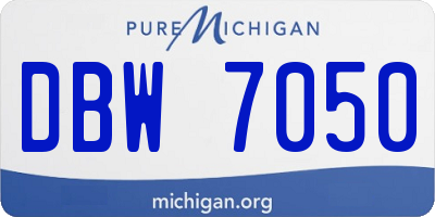 MI license plate DBW7050