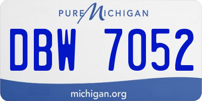MI license plate DBW7052