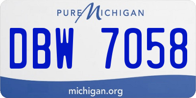 MI license plate DBW7058