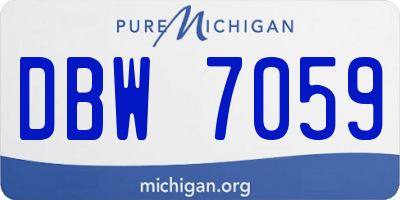 MI license plate DBW7059