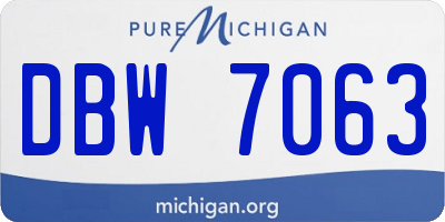 MI license plate DBW7063