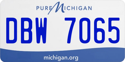 MI license plate DBW7065
