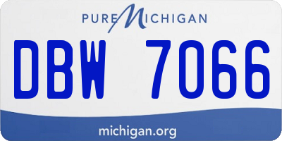 MI license plate DBW7066