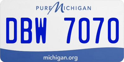 MI license plate DBW7070