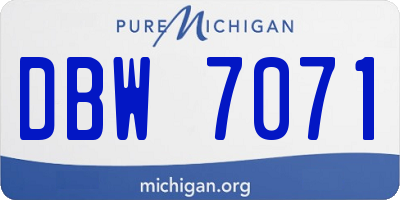 MI license plate DBW7071