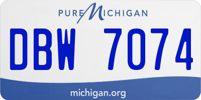 MI license plate DBW7074
