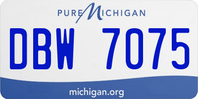MI license plate DBW7075