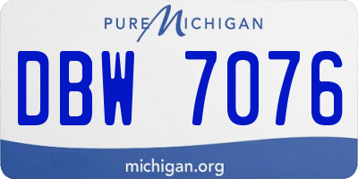 MI license plate DBW7076