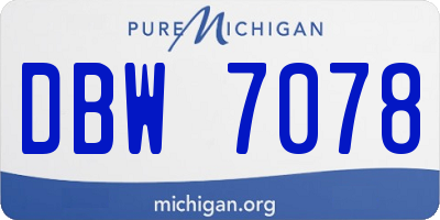MI license plate DBW7078