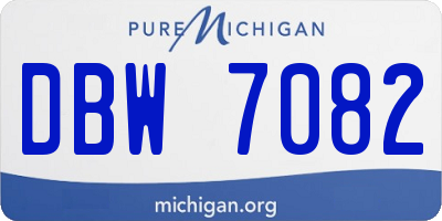 MI license plate DBW7082