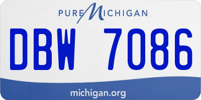 MI license plate DBW7086