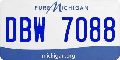 MI license plate DBW7088