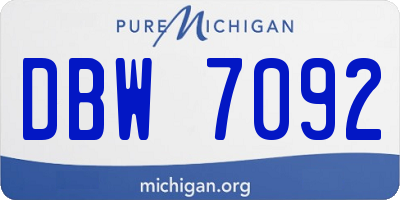MI license plate DBW7092
