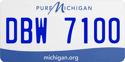 MI license plate DBW7100