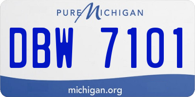 MI license plate DBW7101