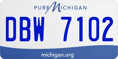 MI license plate DBW7102