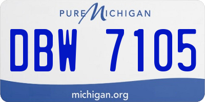 MI license plate DBW7105