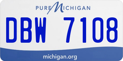 MI license plate DBW7108