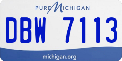 MI license plate DBW7113