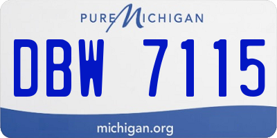 MI license plate DBW7115