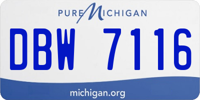 MI license plate DBW7116
