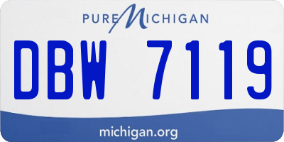 MI license plate DBW7119