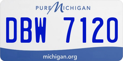 MI license plate DBW7120