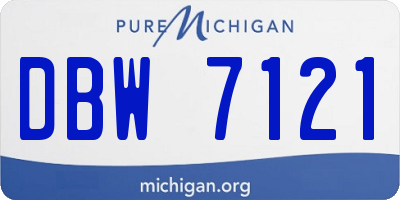 MI license plate DBW7121