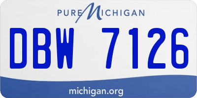 MI license plate DBW7126