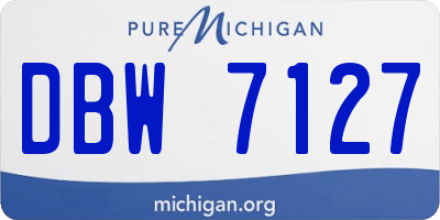 MI license plate DBW7127