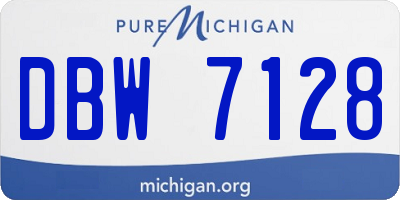 MI license plate DBW7128